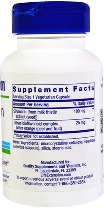 الصحة، السموم، الحليب الشوك (سيليمارين) Life Extension, Silymarin, 100 mg, 90 Veggie Caps