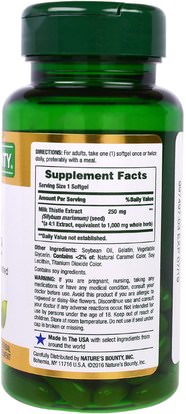 الصحة، السموم، الحليب الشوك (سيليمارين) Natures Bounty, Milk Thistle, 1000 mg*, 50 Rapid Release Softgels