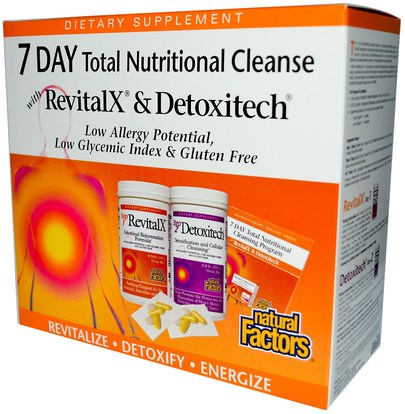 الصحة، السموم، سليفوس (سيليبين فيتوسوم) Natural Factors, 7 Day Total Nutritional Cleansing Program Kit