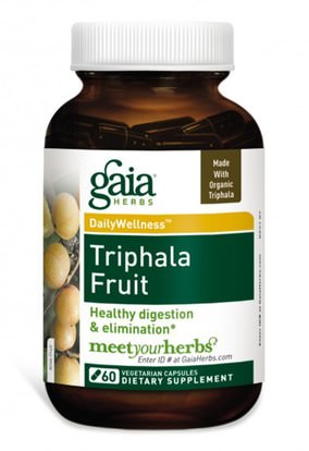 الصحة، السموم، تريفالا Gaia Herbs, Triphala Fruit, 60 Veggie Caps