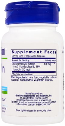 الصحة، النظام الغذائي، الأعشاب، كوليوس فورسكهليي Life Extension, Forskolin, 10 mg, 60 Veggie Caps