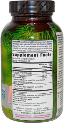 والصحة، والنظام الغذائي، وفقدان الوزن Irwin Naturals, Green Tea Fat Metabolizer, 75 Liquid Soft-Gels