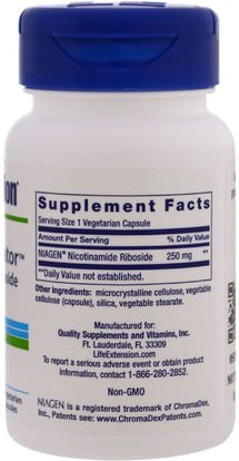 والصحة، والطاقة Life Extension, NAD + Cell Regenerator Nicotinamide Riboside, 250 mg, 30 Vegetarian Capsules