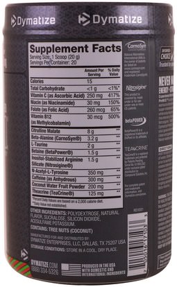 والصحة، والطاقة، والرياضة Dymatize Nutrition, Pre W.O., Sweet Cherry Lime, 14.11 oz (400 g)