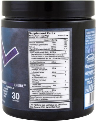 والصحة، والطاقة، والرياضة EVLution Nutrition, ENGN Shred, Pre-Workout Shred Engine, Furious Grape, 7.8 oz (222 g)