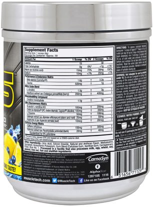 والصحة، والطاقة، والرياضة Muscletech, Performance Series, VaporX5 Neuro, Blueberry Lemonade, 9.05 oz (257 g)