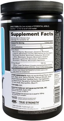 والصحة، والطاقة، والرياضة Optimum Nutrition, Essential Amino Energy, Blueberry Mojito Flavor, 9.5 oz (270 g)
