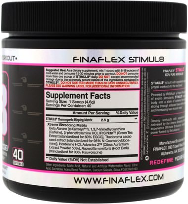 والصحة، والطاقة، والرياضة، تجريب Finaflex, Stimul8, Shredding Pre-Workout, Watermelon, 6.5 oz (184 g)