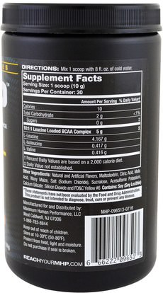 والصحة، والطاقة، والمكملات الغذائية، والأحماض الأمينية، بكا (سلسلة متفرعة من الأحماض الأمينية) Maximum Human Performance, LLC, Premium Series, BCAA-XL, Tangerine, 10.6 oz (300 g)