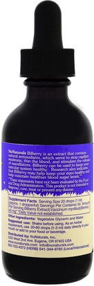 الصحة، العناية بالعيون، العناية بالعيون، التوت NuNaturals, Bilberry Extract, 2 fl oz (59 ml)