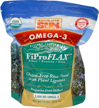 Health From The Sun, Omega-3, Original FiProFlax, 15 oz (425 g) ,المكملات الغذائية، بذور الكتان، مسحوق الكتان