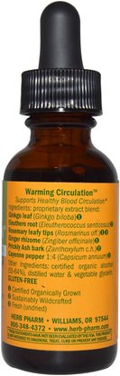 الصحة Herb Pharm, Warming Circulation, 1 fl oz (29.6 ml)