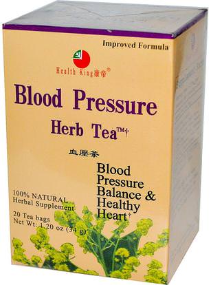 Health King, Blood Pressure Herb Tea, 20 Tea Bags, 1.20 oz (34 g) ,الطعام، شاي الأعشاب، الصحة، ضغط الدم