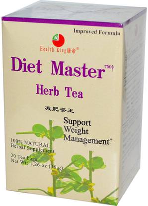 Health King, Diet Master Herb Tea, 20 Tea Bags, 1.26 oz (36 g) ,الصحة، النظام الغذائي، الطعام، شاي الأعشاب