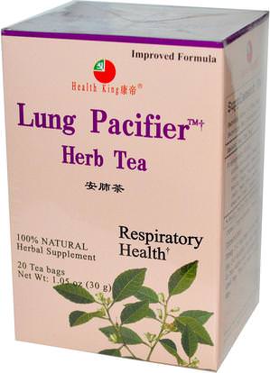 Health King, Lung Pacifier Herb Tea, 20 Tea Bags, 1.05 oz (30 g) ,الغذاء، الشاي العشبية، الصحة، الرئة و القصبي
