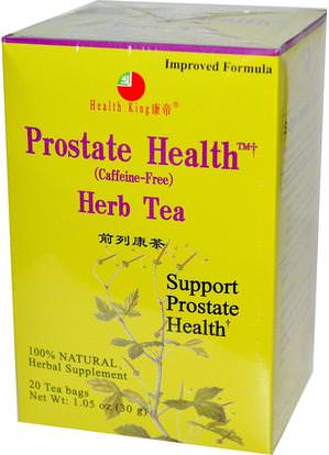 Health King, Prostate Health Herb Tea, Caffeine-Free, 20 Tea Bags, 1.05 oz (30 g) ,الصحة، الرجال، شاي البروستاتا
