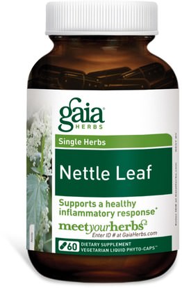 الصحة، الرئة و الشعب الهوائية، الأعشاب، القراصز اللدغة، جذر نبات القراص Gaia Herbs, Nettle Leaf, 60 Veggie Liquid Phyto-Caps