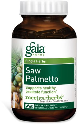 الصحة، الرجال Gaia Herbs, Saw Palmetto, 60 Vegetarian Liquid Phyto-Caps