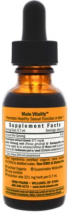 الصحة، الرجال Herb Pharm, Male Vitality, 1 fl oz (30 ml)