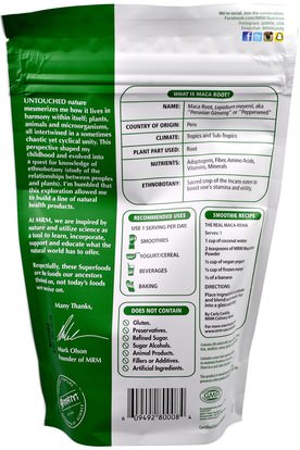 الصحة، الرجال، الببغاء، المكملات الغذائية، أدابتوغين MRM, RAW Organic Maca Root Powder, 8.5 oz (240 g)