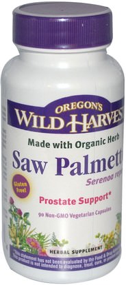 الصحة، الرجال، البروستاتا Oregons Wild Harvest, Saw Palmetto, 90 Non-GMO Veggie Caps