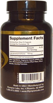 الصحة، الرجال، التستوستيرون، والمكملات الغذائية، ديندوليلميثان (خافت) Olympian Labs Inc., Performance Sports Nutrition, DIM, 150 mg, 30 Capsules