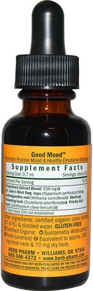 والصحة، والمزاج Herb Pharm, Good Mood, 1 fl oz (30 ml)