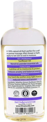 والصحة، والمزاج، والجلد، وزيت التدليك Smith & Vandiver, Soothing Massage Oil, Neroli & Lavender, 4.5 fl oz (130 ml)