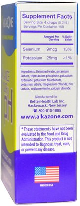 الصحة، ف التوازن القلوية Alkazone, Balance Your pH, Antioxidants with Alkaline Minerals, 1.25 fl oz (37 ml)