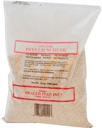Health Plus Inc., 100% Pure Psyllium Husk, 24 oz (680 g) ,المكملات الغذائية، قشر سيلليوم، مسحوق قشر سيلليوم، الصحة