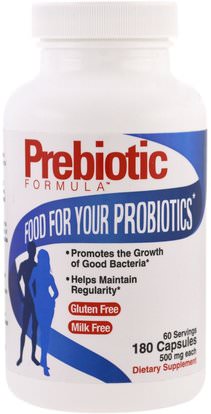 Health Plus Inc., Prebiotic Formula, 500 mg, 180 Capsules ,المكملات الغذائية، البروبيوتيك