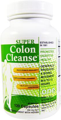 Health Plus Inc., Super Colon Cleanse, 500 mg, 120 Capsules ,الصحة، السموم، تطهير القولون