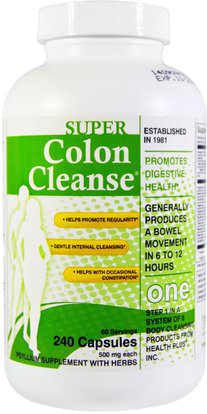 Health Plus Inc., Super Colon Cleanse, 500 mg, 240 Capsules ,الصحة، السموم، تطهير القولون