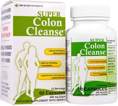 Health Plus Inc., Super Colon Cleanse, 500 mg, 60 Capsules ,الصحة، السموم، تطهير القولون