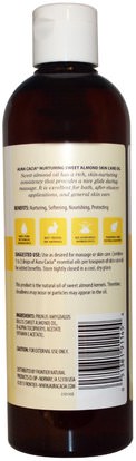 الصحة، الجلد، زيت اللوز موضعي، زيت التدليك Aura Cacia, Natural Skin Care Oil, Nurturing Sweet Almond, 16 fl oz (473 ml)