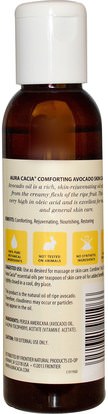 الصحة، الجلد، زيت الأفوكادو، زيت التدليك Aura Cacia, Natural Skin Care Oil, Comforting Avocado, 4 fl oz (118 ml)