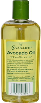الصحة، الجلد، زيت الأفوكادو، زيت التدليك Cococare, Avocado Oil, 4 fl oz (118 ml)