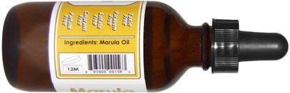 الصحة، الجلد، حمام، زيوت التجميل Russell Organics, Marula Oil, 2 fl oz (60 ml)