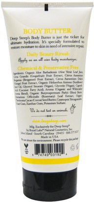 والصحة، والجلد، والزبدة الجسم Deep Steep, Body Butter, Grapefruit - Bergamot, 6 fl oz (177 ml)