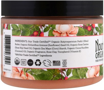 والصحة، والجلد، والزبدة الجسم Nourish Organic, Rejuvenating Rose Butter, 5.2 oz (147 g)
