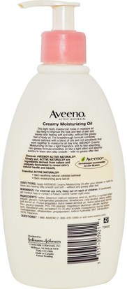 الصحة، الجلد، الجسم، زيت التدليك Aveeno, Active Naturals, Creamy Moisturizing Oil, 12 fl oz (354 ml)