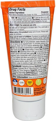 الصحة، العناية بالبشرة، حمام، الجمال، واقية من الشمس، سف 30-45 Badger Company, Active Kids, Zinc Oxide Sunscreen Cream, SPF 30, Tangerine & Vanilla, 2.9 fl oz (87 ml)