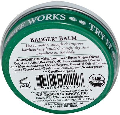 والصحة، والعناية بالبشرة، والنساء، والجلد Badger Company, Badger Balm, For Hardworking Hands.75 oz (21 g)
