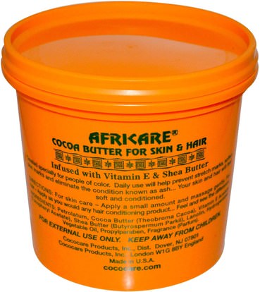 الصحة، إلتحم، زبدة الكاكاو، حمم، الجمال، دقة بالغة، فروة الرأس Cococare, Africare, Cocoa Butter For Skin & Hair, 10.5 oz (297 g)