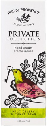 الصحة، الجلد European Soaps, LLC, Pre de Provence, Private Collection, Hand Cream, Wild Celery & Tonka Bean, 2.3 fl oz (70 ml)