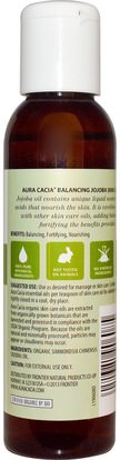 الصحة، الجلد، زيت الجوجوبا، زيوت العناية بالجسم Aura Cacia, Organic, Skin Care Oil, Balancing Jojoba, 4 fl oz (118ml)