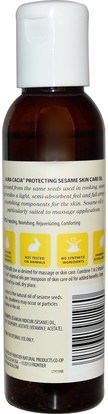 الصحة، الجلد، زيت التدليك Aura Cacia, Natural Skin Care Oil, Protecting Sesame, 4 fl oz (118 ml)