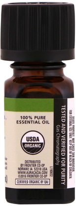 الصحة، الجلد، زيت التدليك Aura Cacia, Organic, 100% Pure Essential Oil, Lemon Eucalyptus.25 fl oz (7.4 ml)