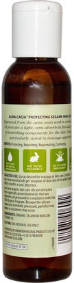 الصحة، الجلد، زيت التدليك Aura Cacia, Organic Skin Care Oil, Protecting Sesame, 4 fl oz (118 ml)