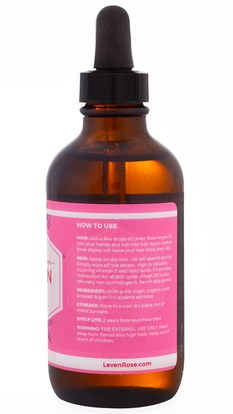 الصحة، الجلد، زيت التدليك Leven Rose, 100% Pure & Organic Argan Oil, 4 fl oz (118 ml)